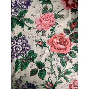 Upholstery Fabric Rose and Auricular Vintage 44" x 27" Vintage